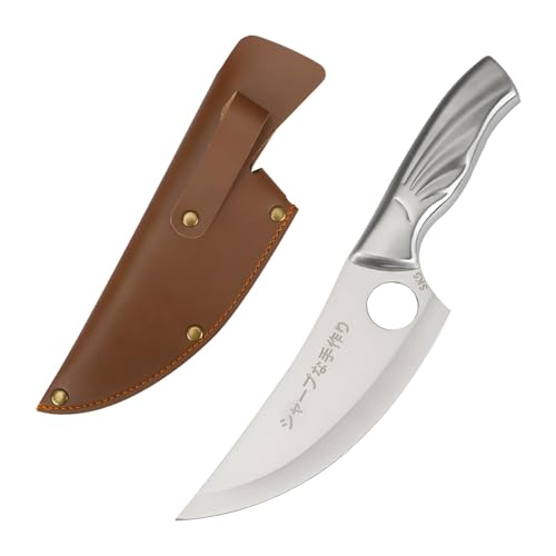 [Yizibuur]【プロ仕様 骨抜き包丁 肉切り包丁】多機能 【3CR13ステンレス鋼】 【鋭利刃先】刃長13.5cm 人間工学 豚肉解体·鶏さばき·野菜皮剥ぎ 家庭用·業務用厨房道具